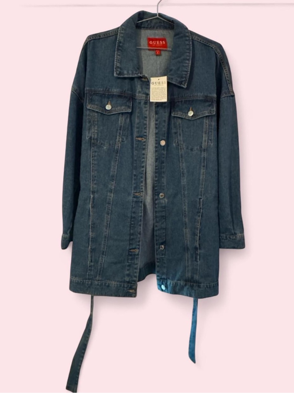 Deadstock GUESS Women's Kailah Longline Belted Denim Trench Jacket